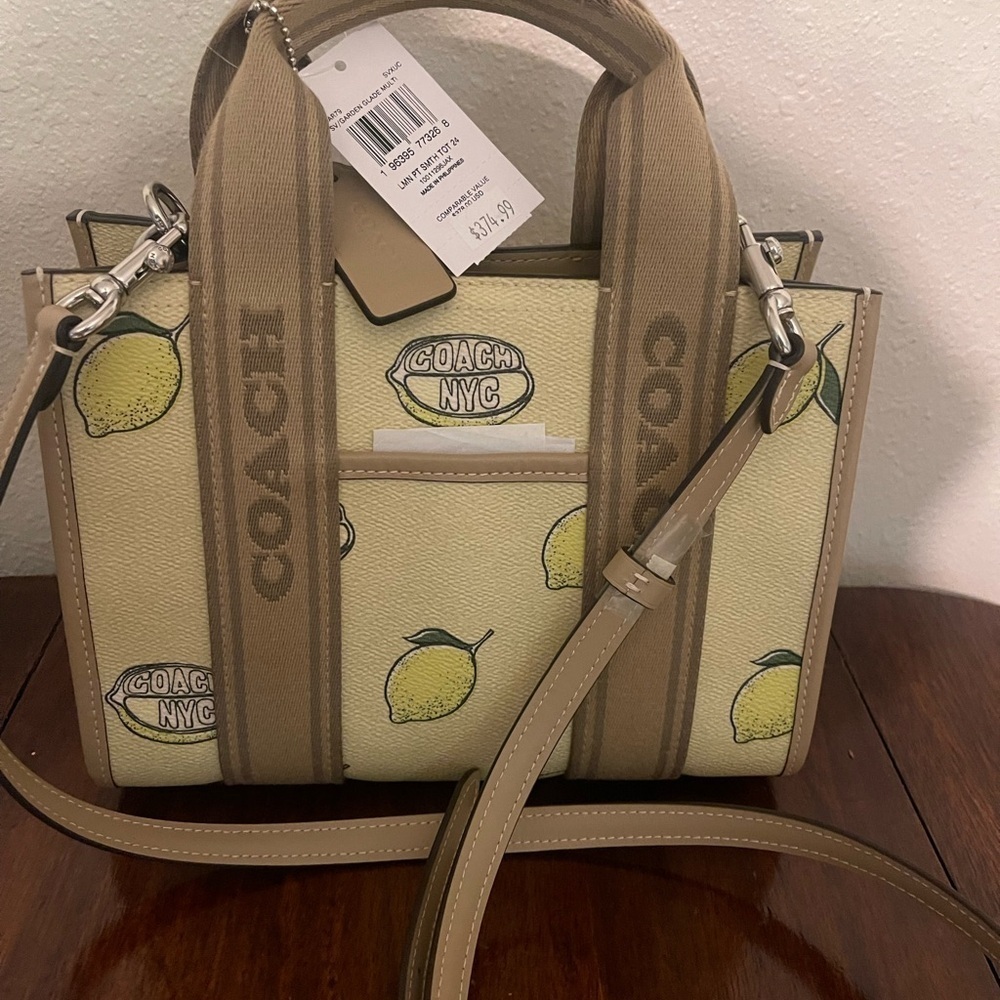 Coach Lemon Print Tan Satchel